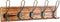 Rustic Coat Rack - Wall Mounted Solid Pine Wood 17" Entryway Coat Hooks - Rustic Hooks for Hanging Coats,Jacket,Clothes,Hats (1 Item Five Hooks, Carbonized Black with Bronze Hooks)