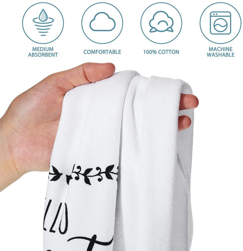 4 Pieces Funny Hand Towel with Sayings Decorative Kitchen Towels Rustic Bath Hand Towels for Bathroom Kitchen Farmhouse Restroom, 16 x 24 Inch