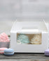 Yotruth White Cupcake Box 2 Holders?50Packs?,6.2 x 3.5 x 3.5 inch, Cupcake Carrier with Insert and Display Window Goodies Favor Candy Treat Boxs Muffin Carry Container