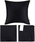 4-Pack 100% Cotton Comfortable Solid Decorative Throw Pillow Case Square Cushion Cover Pillowcase Sublimation Blank Pillow Covers(Cover Only,No Insert) (26x26 inch/ 66x66cm, Black)