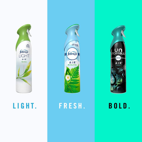 Febreze Unstopables Air Freshener Spray, Fresh Scent, Odor Eliminator for Strong Odor, 8.8 Oz (Pack of 3)