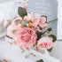 Bumhar Artificial Peony Silk Flowers Fake Hydrangea Bouquet Flower Arrangements Home Centerpieces Wedding Decoration 3 Packs(Pink)