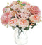 Bumhar Artificial Peony Silk Flowers Fake Hydrangea Bouquet Flower Arrangements Home Centerpieces Wedding Decoration 3 Packs(Pink)