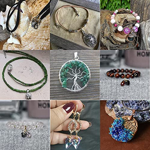 Fashewelry 480Pcs 5 Colors Bail Hook Pinch Clips Mixed Pendant Charm Clasps for Necklace Jewelry Making