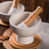 Porcelain Mortar and Pestle Pill Crusher,Spice Grinder,Herb Bowl,Pesto Powder Gift Ideal with Anti-Slip Base and Grip Molcajete for Seasoning,Paste and Guacamole.