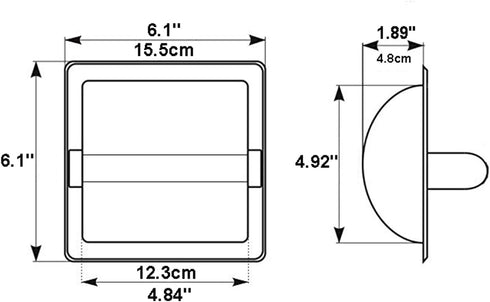 M2cbridge 18/8 Stainless Steel Hotel Style Brushed Nickel Recessed Bathroom Toilet Paper Holder with Rear Mounting Bracket for Wooden/Cement Wall