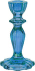 Talking Tables Blue Glass Candlestick Holder Taper Candle Stand for Indoor or Outdoor Dining, Elegant Dinner Party Decorations, Birthday, Garden, Wedding, Home D©cor
