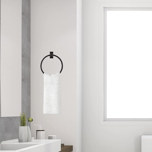 Design House Millbridge Bath Accessories, Towel Ring, Matte Black