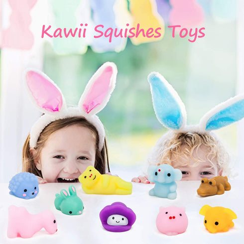YIHONG 72 Pcs Kawaii Squishies, Mochi Squishy Toys for Kids Party Favors, Mini Stress Relief Toys for Christmas Party Favors, Classroom Prizes, Birthday Gift, Goodie Bag Stuffers