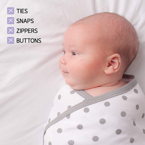 Cuddlebug Adjustable Baby Swaddle Blanket & Wrap (Spots & Stripes), Pack of 3 (Small/Medium 0-3 Months Old)