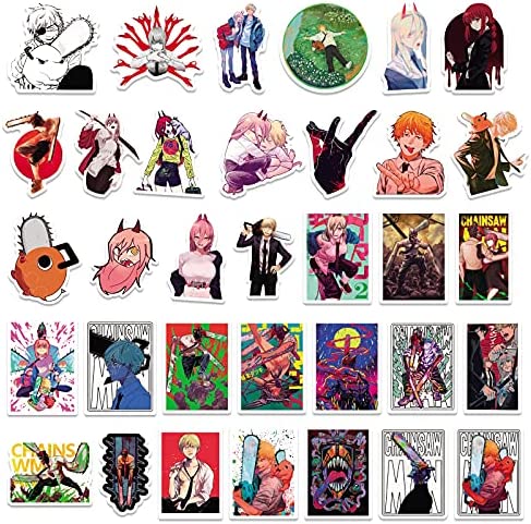 LYNE Chainsaw Man Stickers 103PCS Trendy Japanese Anime Art Work for Water Botter Luggage Keyboard Computer Suitcase Manga Accessories