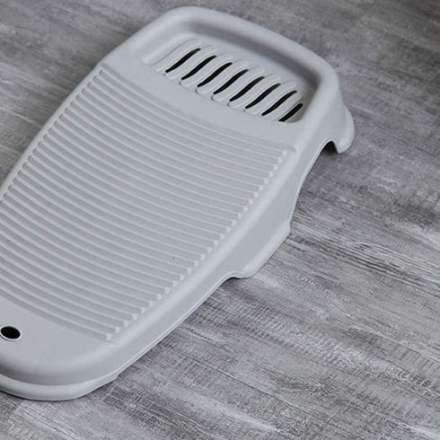 Cabilock Non- Slip Washboard Plastic Hand Washing Board Underwear Washboard Mini Laundry Wash Board Clothes Washing Tool for Home Household (Small, Grey)