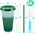 Color Changing Tumblers Cups with Lids & Straws - 7 Reusable Bulk Tumblers Plastic Cold Tumbler Cup Set for Adults Kids | 24oz Tumbler with Straw