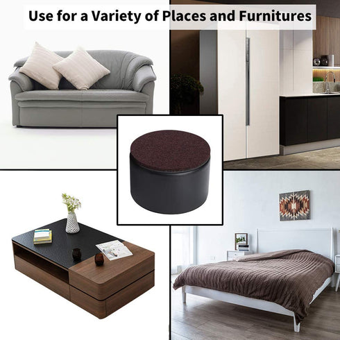Ezprotekt Bed and Furniture Round Risers, 4 Pack Elevator up to 2 Per Riser and Lifts up to 5,000 LBs - Protect Floors Wont Scratch Wood and Carpet Surface Anti Slip Bottom (Round,2 Inch Black)