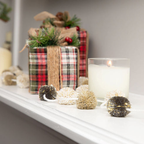 Zoe Frances Designs Pom Pom Garland Christmas | Neutral Christmas Decorations | Christmas Pom Pom Garland for Christmas Tree | Felt Ball Garland Christmas