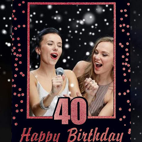 LaVenty Rose Gold 40th Birthday Party Photo Booth Props 40th Birthday Photo Frame Birthday Photo Frame