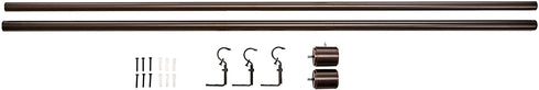 Amazon Basics 1-Inch Wall Curtain Rod with Cap Finials - 36 to 72 Inch, Dark Bronze (Espresso)