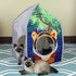 Kitty City Pop-up Safari Hut Play House, Cat Cube, Play Kennel, Cat Bed, Jungle Cat House