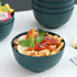 Kyraton Plastic Cereal Bowls 8 Pieces, Unbreakable And Reusable Light Weight Bowl For Rice Noodle Soup Snack Salad Fruit BPA Free Dishwasher Safe (Dark Green)