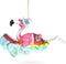 BestPysanky Pink Flamingo Surfing Glass Christmas Ornament