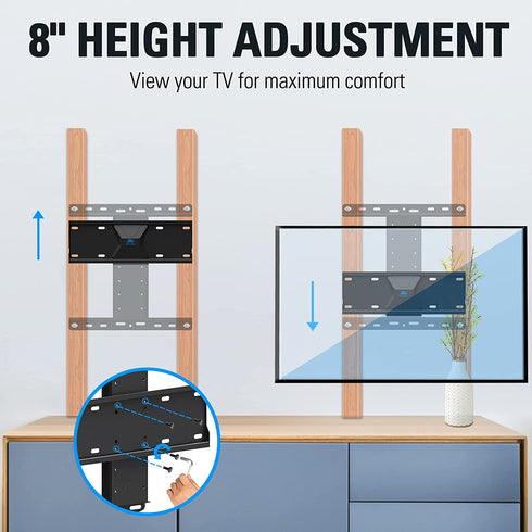 Mounting Dream TV Wall Mount with Height Adjustable for 26-65" TVs, Universal Tilt TV Mount Fits Single, 16" Studs with Loading 99 lbs. & Max VESA 400x400mm, TV Wall Mount with Perfect Center Design