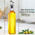 Oil Dispenser Bottle 4 Pack , WERTIOO 17 OZ Glass Olive Oil and Vinegar Dispenser Set Oil Container with Funnel & Pen and Tag for Kitchen
