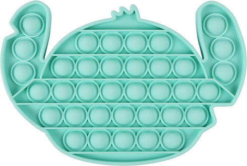 EVERMARKET Push Pop Bubbles Fidget Sensory Toy,Bubble Popper Stress Reliever Silicone Squeeze Toy Anti-Anxiety Tools,a Great Way to Relax and Keep Busy for Kids and Adults(Stitch,Blue)