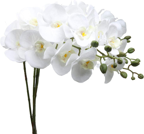U'Artlines 38 Inch Artificial Butterfly Orchids Branches 4PCS Greenery Plants for Home Decoration(4pcs White)