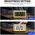 Everwood Battery Operated Wooden LCD Digital Alarm Clock with Smart Sensor Night Light, Snooze for Bedrooms (Wood)