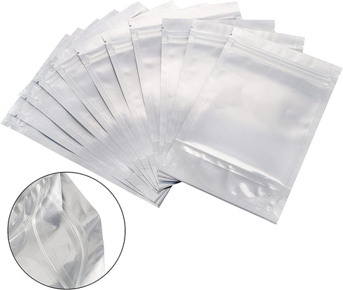 Kingrol 150 Pack 5 x 7.8 Inch Aluminium Foil Stand Up Food Pouches Bags with Resealable Lock Seal Zipper, Heat Sealable Packaging Bags for Jewelry, Screw, Food Storage