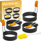 DflowerK Professional Egg Ring 4 Pack Nonstick Egg Maker Molds with Silicone Handle for Egg Frying Shaping Griddle Sandwiches Omelette Pancake Burger (Orange)
