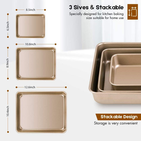 Amagabeli Tray for Oven Baking 9/11/13 Inch Cookie Sheets for Baking Baking Sheets for Oven Roasting Pan Barbeque Grill Pan Jelly Roll Pan