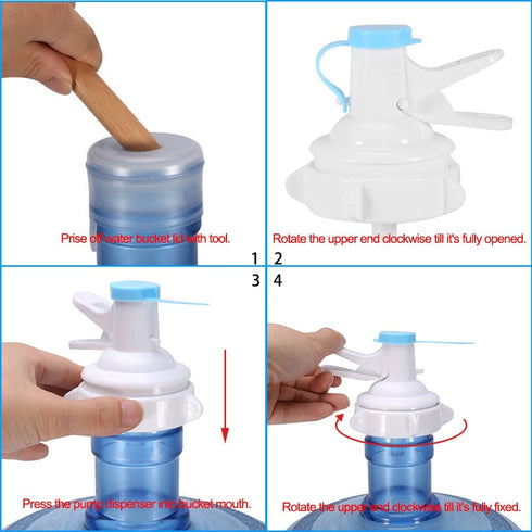 GLOGLOW Pack of 1 Manual Operated 5 Gallon Bottle Jug Pump Drinking Water Spout Dispenser with Dustproof Cap