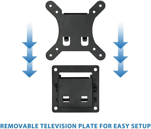 Mount-It! Small TV Monitor Wall Mount | RV TV Mount | Quick Release | Fits 13 15 17 19 20 21.5 24 25 27 32 Inch Screens | 75 100 VESA Compatible | Low-Profile Slim Design | 30lb Capacity