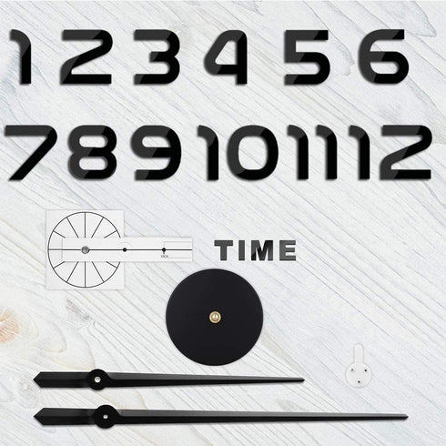 Biramba Frameless DIY Wall Clock,3D Surface Mirror Wall Clock Modern Design Large Mute Wall Watches Stickers for Living Room Bedroom Home Decorations (006Black)
