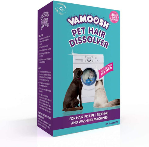 Vamoosh Pet Hair Dissolver 3 x 100g (1 box) Pet Hair Remover for Washing Machines – Dissolves dog hair, cat hair, horse hair etc in the laundry