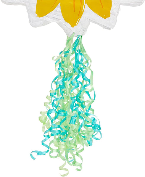 Small Sunflower Pull String Pinata for Birthday Party, Baby Shower Decorations (13 In)