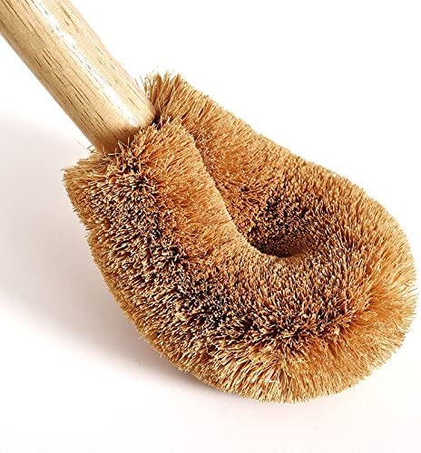 Wood Handle Cleaning Brush for Toilet, Toilet Brush(2 Pack), Natural Coconut Fibre Bristle Toilet Bowl Brush