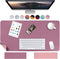 Weelth Multifunctional Office Desk Pad, 35.4" x 17" Waterproof Desk Pad Protector PU Leather Dual-Sided Desk Writing Pad for Office/Home (Purple/Pink, 35.4" x 17")