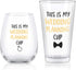 This Is My Wedding Planning Cup Stemless Wine Glass and Beer Glass Set, Wedding Gifts, Engagement Gift Set for Newlywed New couple Her Him Fiancee Fiance Bride Lovers Friends Women Men, 12Oz