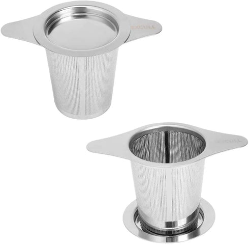 Stainless Steel Tea Infuser, JEXCULL Premium Tea Strainer with Two Handles & Large Capacity for Loose Tea Leaf, Classic Metal Mesh Tea Filter for Cups, Mugs, Teapots