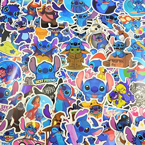Stitch Caroon Stickers(60pcs) Waterproof Vinyl for Waterbottle Laptop Luggage Car Motorcycle Bicycle Fridge DIY Styling Vinyl Home