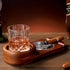 Cigar Ashtray Coaster Whiskey Glass Tray and Cigar Holder, Wooden Ash Tray, Slot to Hold Cigar, Cigar Rest, Cigar Accessory Set Gift for Men Dad, Great Decor for Home,Office or Bar