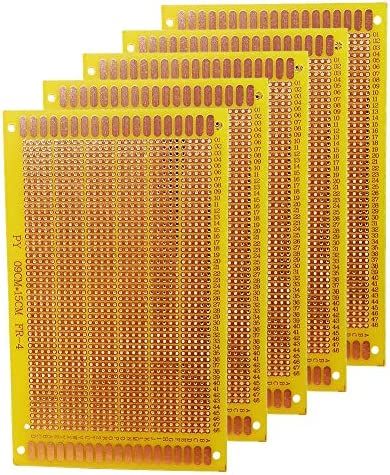 YUNGUI 5PCS Perf Board Stripboard,9X15cm Copper Circuit Board Single Sided PCB Board Breadboard For DIY Arduino Soldering and Electronic Experiment