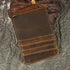 Le'aokuu Mens Genuine Leather Cowhide Magnet Money Clip Credit Case Case Holder Slim Wallet (Dark Brown)