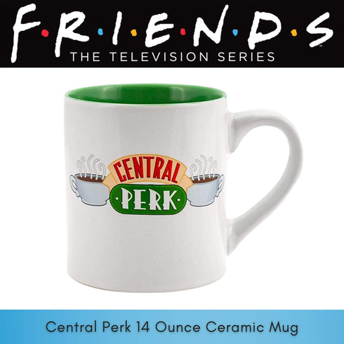Silver Buffalo Friends Central Perk Doodle Logo Ceramic Coffee Mug, 14 Ounces