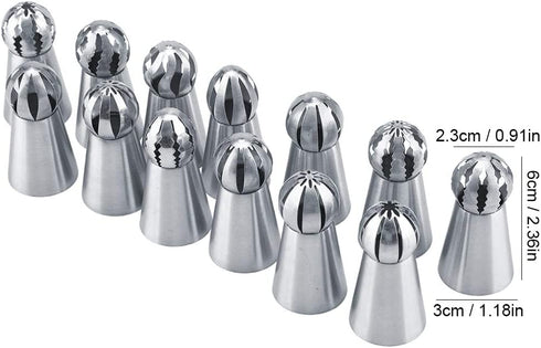 Bakes Flower Nozzles, 13pcs Icing Piping Tips Cupcake Decorating Kit Russian Icing Piping Nozzles Tips Pastry Cake Butter Cream DIY Decor Baking