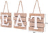 Eat Signs Wood Wall Art Wall Decor Plaque with Hanging Rope 3 Pieces Decorative Rustic Farmhouse Country for Kitchen Dining Living Home Decoration (White)