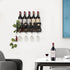 Wall Mounted Metal Wine Rack 4 Long Stem Glass Holder & Wine Cork Storage by Soduku