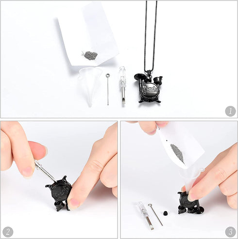 mingkejw Cremation Jewelry Drum kit Set Music Urn Necklace for Ashes for Women Men Memorial Keepsake Human Ashes Pnedant